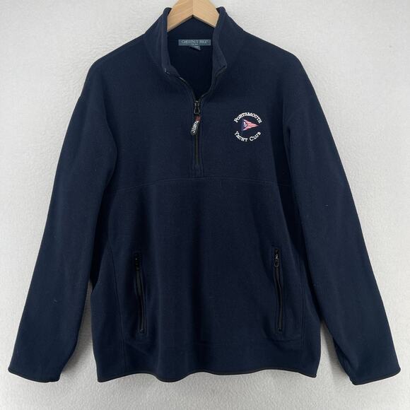 PORTSMOUTH YACHT CLUB Sweatshirt Mens L Fleece 1/4 Zip Pullover Outdoor Blue - Picture 1 of 12